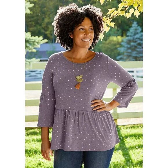 Matilda Jane Wonderment Sunshine Perfect In Purple Top size M Medium WOMENS NWT - Picture 3 of 10